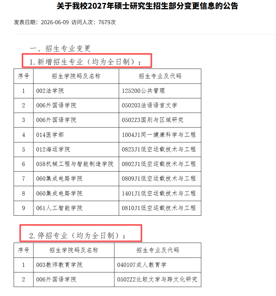 宁波大学研究生招生变更信息公告链接